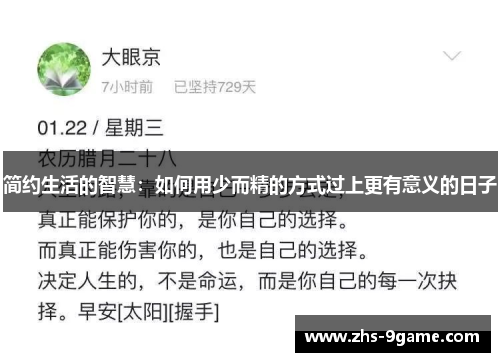 简约生活的智慧：如何用少而精的方式过上更有意义的日子